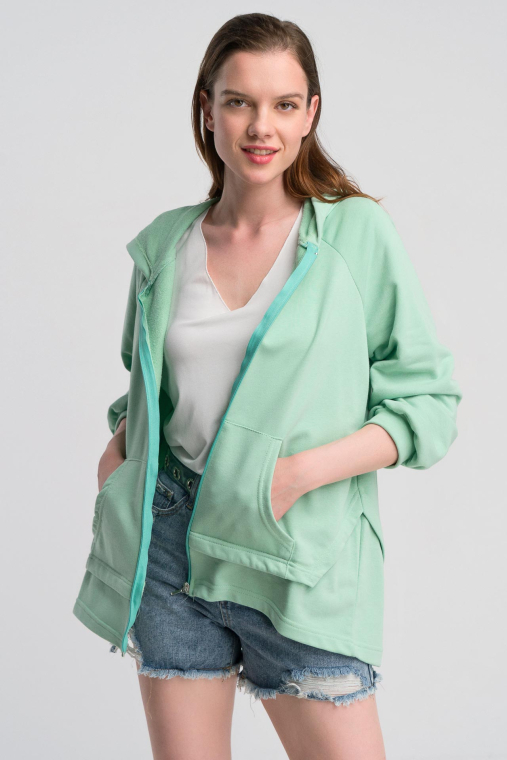 Φούτερ ζακέτα με κουκούλα one size-345B