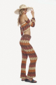 Πλεκτό σετ με crop top και boho παντελόνα-4154