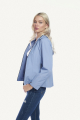 Γαλάζιο μπουφάν με μαύρες λεπτομέρειες και κουκούλα -804-8