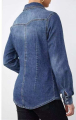 Denim πουκάμισο κλασικό μπλε με τσέπες και western κουμπιά-T815