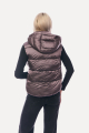 Μωβ αμάνικο καπιτονέ μπουφάν με κουκούλα-4338B