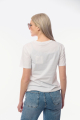 Γυναικείο Λευκό T-shirt με Σχέδια Αστερίες και Κοχύλια Διακοσμημένα με Λαμπερά Στρας-687