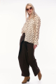 Γυναικείο Μπεζ Πουκάμισο με Μεγάλο Πουά Σχέδιο και Μακριά Μανίκια σε Άνετη Γραμμή-C7009
