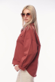 Γυναικείο Oversized Πουκάμισο με Τσέπη στο Στήθος – Χρώμα Κεραμιδί-NP601B