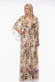 Maxi Floral Φόρεμα με V Λαιμόκοψη & Αέρινα Μανίκια-KOD1622