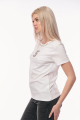 Λευκό T-shirt με Στρας στη Λαιμόκοψη & Σχέδιο 