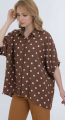 Γυναικείο Oversized Πουκάμισο Λευκό με Μαύρο Πουά Μοτίβο-JC-9022