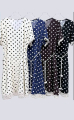 Midi Πουά Φόρεμα με Crochet Τελειώματα & Ζώνη-Σχοινί-JC8923
