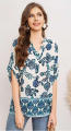 Λευκή Floral Μπλούζα με Ethnic Μοτίβα & Πατιλέτα-A26372