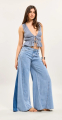Ψηλόμεσο Wide-Leg Τζιν Παντελόνι - Classic Blue-H2887