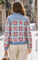 Γυναικείο Jacket με Πολύχρωμα Πλεκτά Crochet Σχέδια-E462